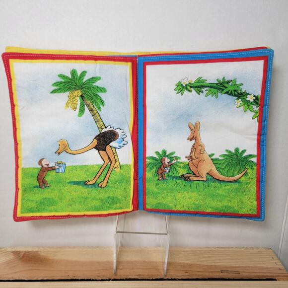 Infant Cloth Book: Curious George: George Loves Animals - Picture 2 of 4